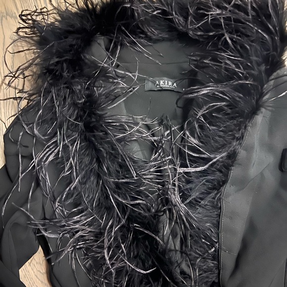 Worn once! AKIRA feather long sleeve glam - Picture 3 of 5